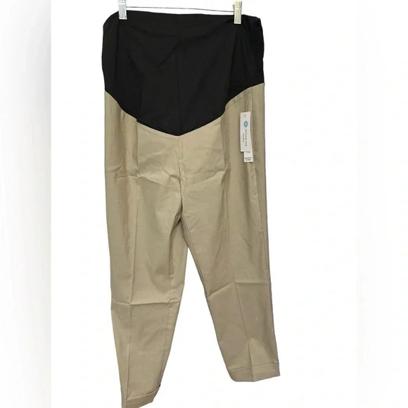 Tribal stitch fix khaki cuffed cropped maternity pants NWT - Picture 1 of 11